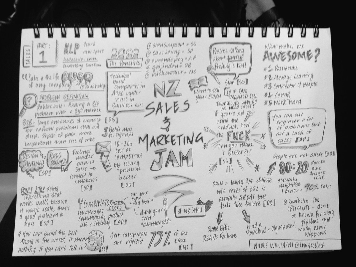 Great sign of the quality of insights at #NZSMJ, full page of #sketchnotes already!