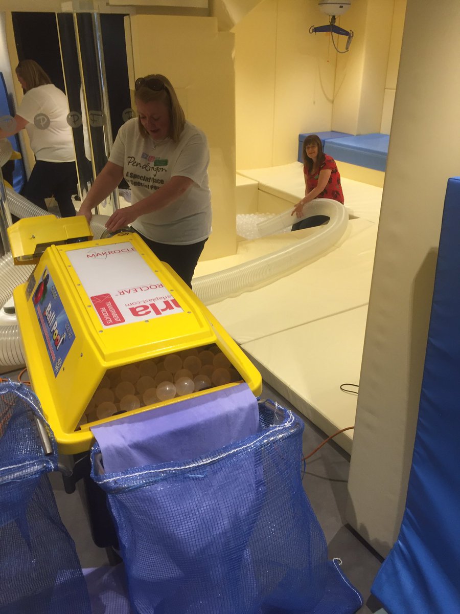 Cleaning the 7000 balls from the ball pool which is a big job! #sensory #disability #community
