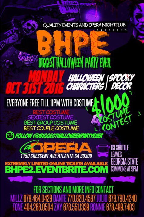 PartyWithCRAFT's tweet photo. #BHPE TONIGHT at OPERA NIGHTCLUB 🎃
Free Candy 🍭🍬🍫
#HalloweenAtOperaTONIGHT 🙌🏾
https://t.co/r6vb0m5eT1