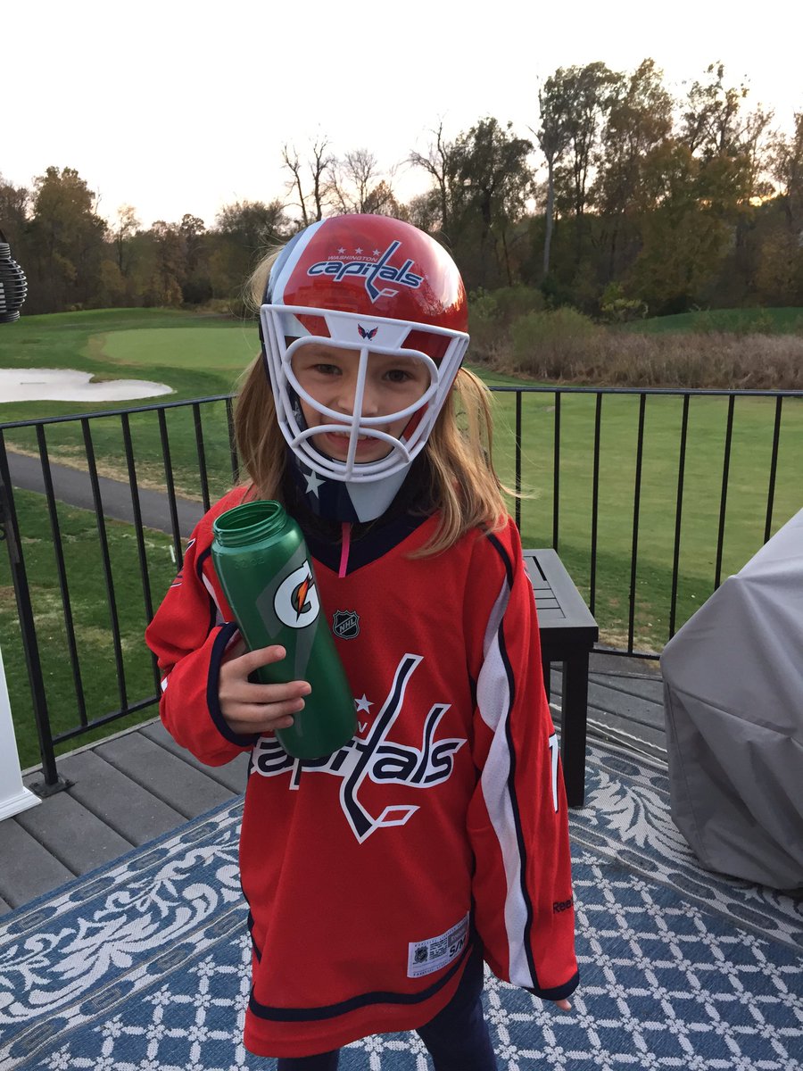 kjmpsu's tweet photo. "Holtby is going to love my costume!Go Caps!"-Joanna, 7 years old @Holts170 @Capitals @CourtneyCSN https://t.co/dtt7mLxj1d