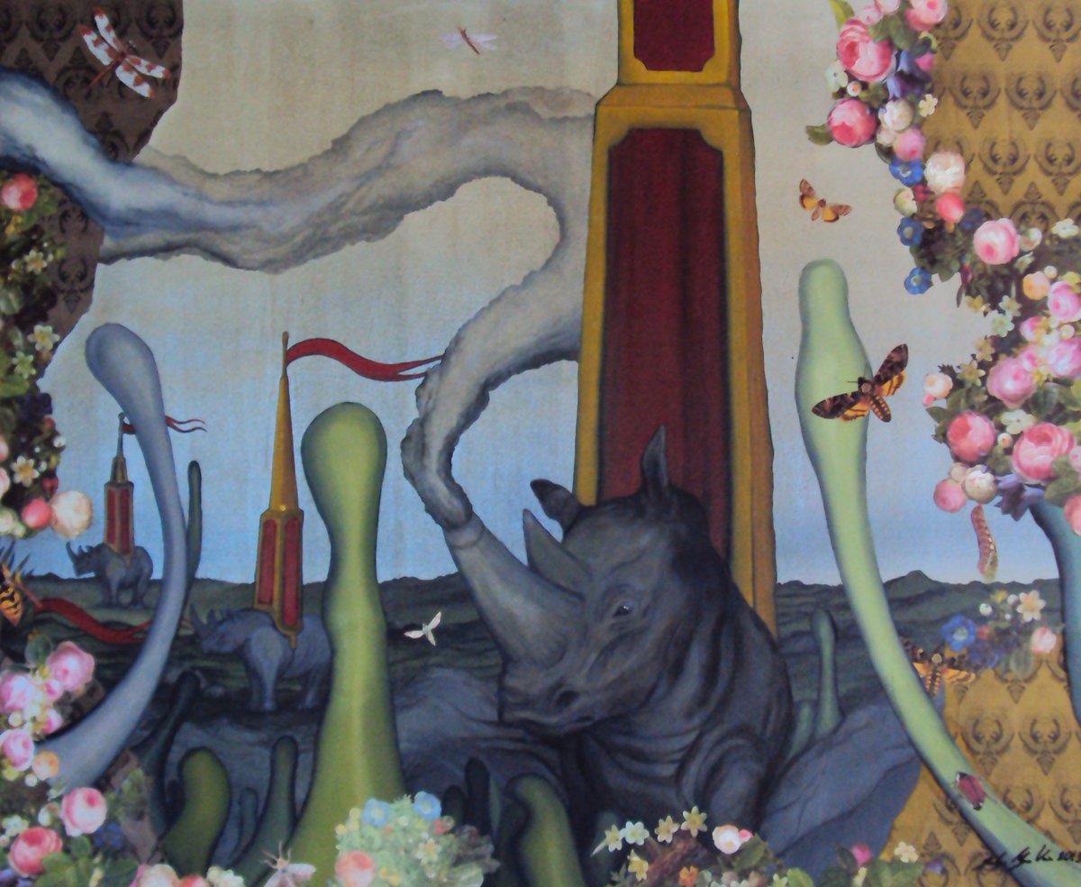 oorganismaa's tweet photo. The mistery coming - Oil on paper and collage - 100x80 cm. https://t.co/dgsxHBfji8