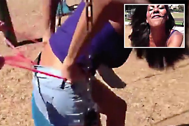 Cruel moment hot girl screams in agony when pal gives her brutal wedgie on ...