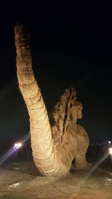 Some Folks Built A 7 Meter Tall Rice Straw Godzilla And It Looks Amazing Shouts