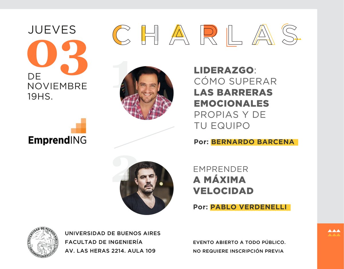 Este Jueves!! <a href="/pverdenelli/">Pablo Verdenelli</a> y <a href="/Ber_Barcena/">Bernardo Bárcena</a> nos van a dar una clase magistral. Todos invitados!
