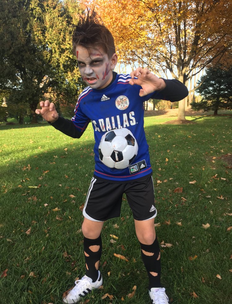 Looks like Messi kicked a ball into this Zombie's stomach!