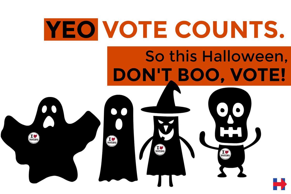 kell_mcc_'s tweet photo. Happy Halloween! Know what is REALLY scary? A Trump presidency! #vote #spooky #OHHillYes #OCforHC https://t.co/HI3YPq1gtq