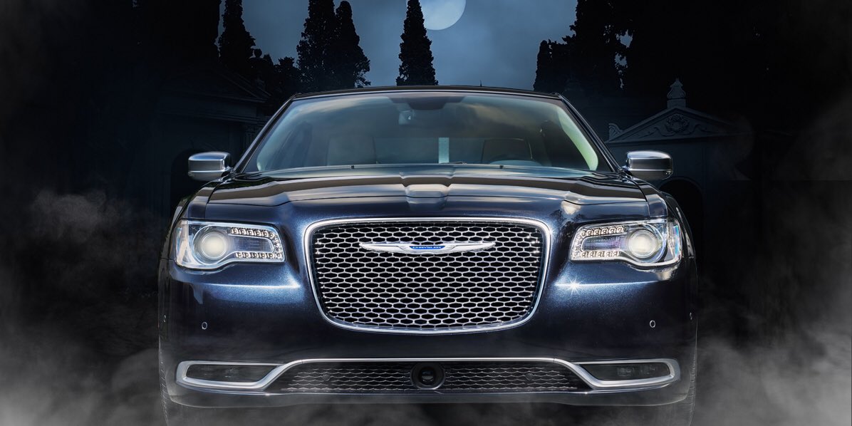 Chrysler's tweet image. Hitting up Halloween in something other than a Chrysler 300? That’s a scary thought. #Chrysler300