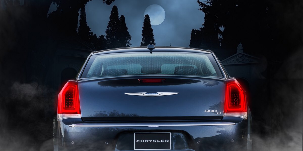 Chrysler's tweet image. Hitting up Halloween in something other than a Chrysler 300? That’s a scary thought. #Chrysler300