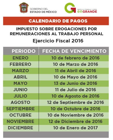 FinanzasEdomex's tweet photo. Los contribuyentes sujetos al pago del #ISERTP deben realizar su declaración a más tardar el día 10 de cada mes. Consulta el calendario https://t.co/TraQMfBiq6