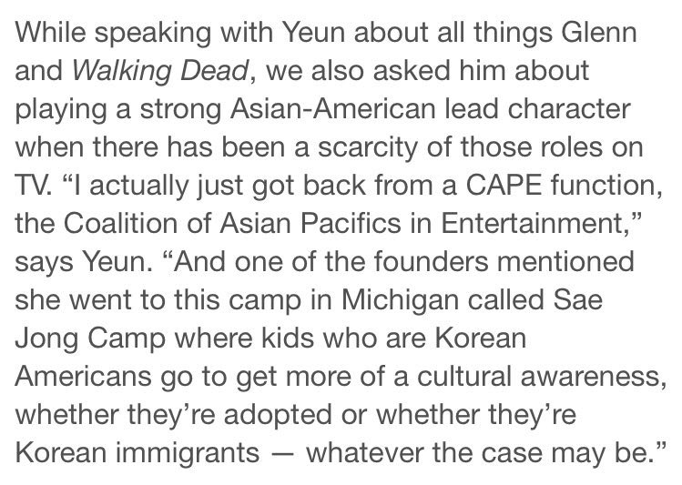CAPEUSA's tweet photo. ICYM: @SteveYeun shares to @EW how CAPE Co-Founder Wenda Fong's story affected him &amp; why representation is important https://t.co/8gl8gebJmA https://t.co/Lne13ghGdP