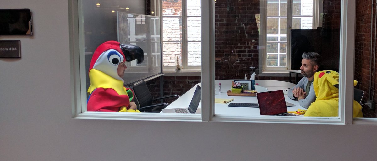 imgur's tweet image. A parrot and Pikachu discuss important matters.