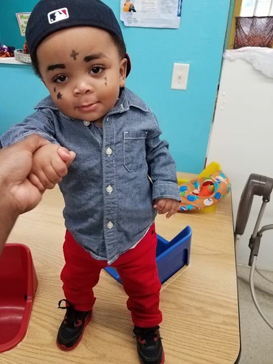 Stephquees's tweet image. So adorable. Mini Kevin Gates. The accuracy is on point.
