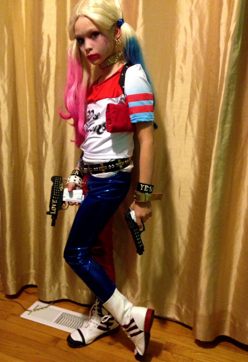 saimisha's tweet photo. I can't wait to get this kid to DragonCon.  #HarleyQuinn  #HaileyQuinn https://t.co/RjfI3JgKve