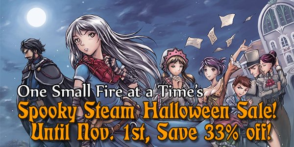 culture_select's tweet photo. One Small Fire at a Time Halloween sale ends Nov 1st! It's a great read, do give it a try! #visualnovel #steam https://t.co/fVqZ12DbYI https://t.co/7FHJkuESBn