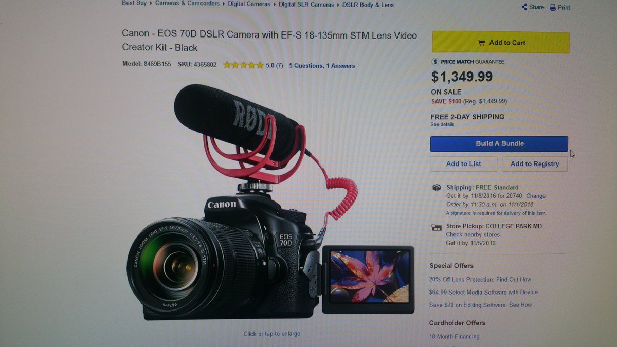 TechGamesEtc's tweet photo. My next purchase in the next two months or so... #Canon70D #CreatorsKit https://t.co/AZpGf26MBF