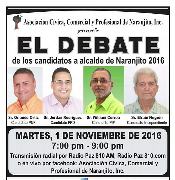 Carfuen50's tweet photo. #Debate #candidatos #alcaldes #Naranjito
@comitepip @marialourdespip @DMarquezPIP2016 @juandalmau2016 @hugopip2016 https://t.co/Okzi6NQ70O