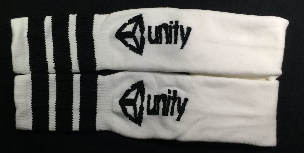 KikimoInc's tweet photo. Picked up our @unity3d tube socks #Unite16 https://t.co/uJHTb4WXkV