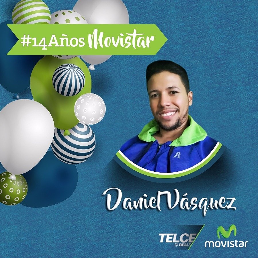 DANIELSBUM's tweet photo. Hoy 1ero de Noviembre cumpliendo 14 años trabajando en Movistar (Desde Telcel) 🎉 
#14añosMovistar
#Aniversario
#Movistar
#Felicidades https://t.co/DURyqnsf8F