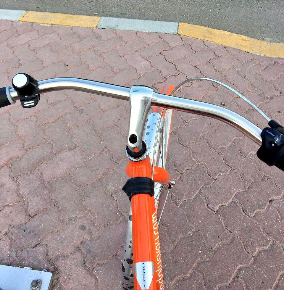 dutchgulf's tweet photo. Great to start the day in a healthy way on our orange bike! #Dutch #cycletowork #inAbuDhabi 🚴🏼 https://t.co/owBSumDEy0