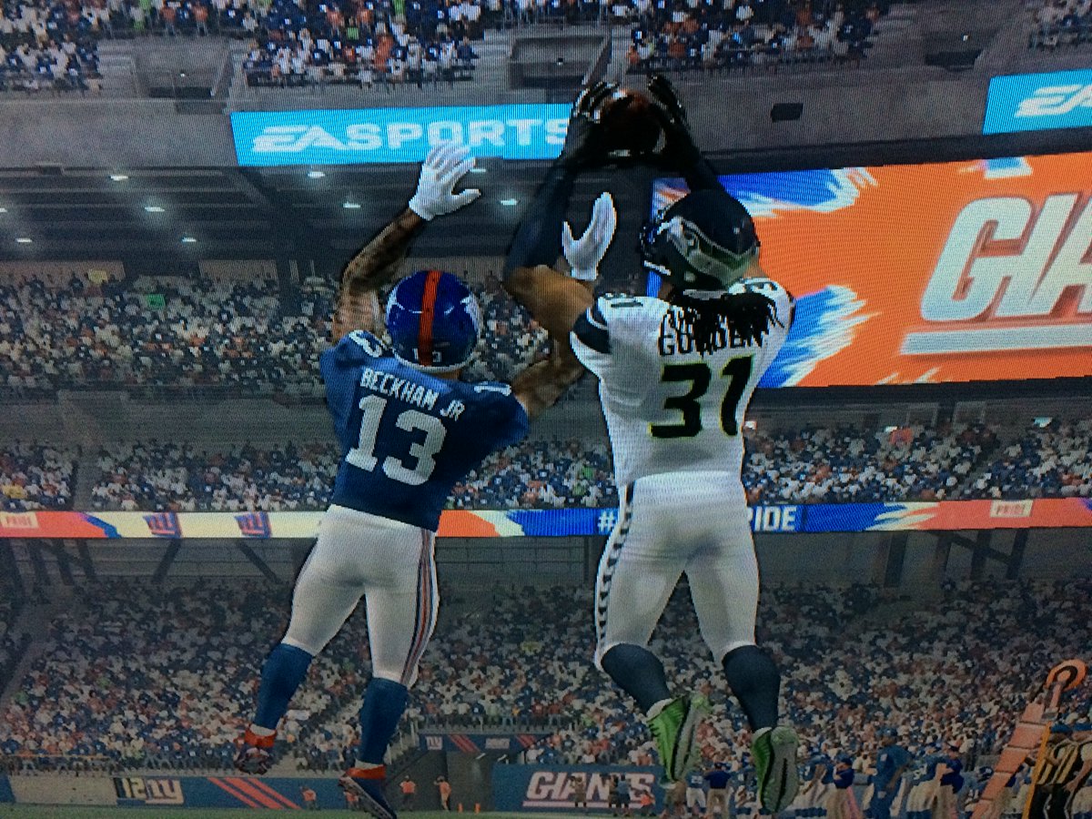 NLB_seahawks's tweet image. Odell Beckham held to just 1 catch 2 yards in matchup with standout rookie cb Ahmad Golden.
#2yards #2ints #Elite @NextLevelMadden