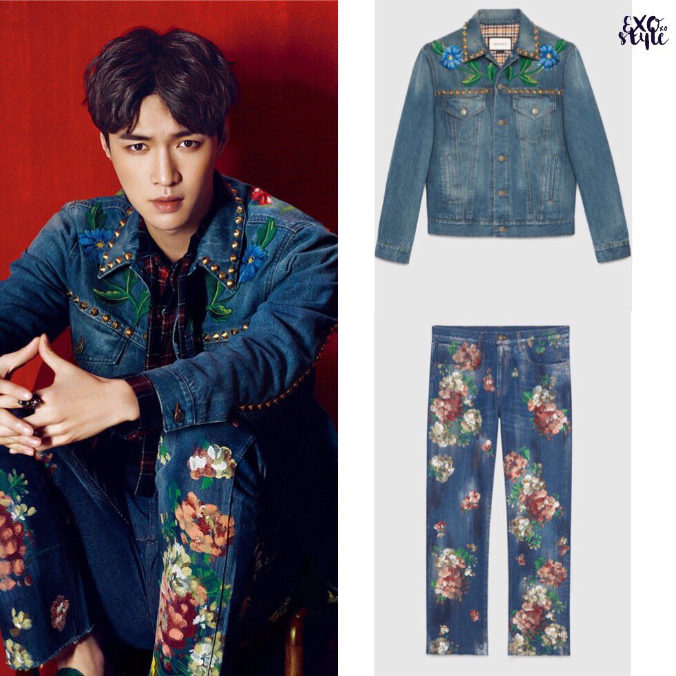 exoxostyle's tweet photo. [MAGAZINE] #LAY IN GUCCI DENIM EMBROIDERY JACKET US$2950, PAINTED CROPPED JEANS US$1150 
#레이 https://t.co/ydNZXbetCe