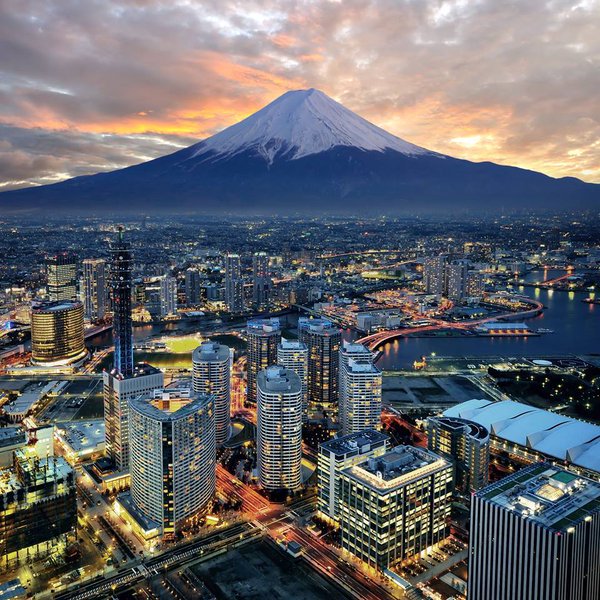 Mt. Fuji overlooking Yokohama, Japan