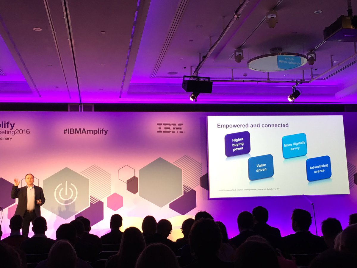 On a 45 min tube ride, we're exposed to 130 ads for 80-100 different products. That's a lot to digest! <a href="/RustyWarner/">Rusty Warner</a> #IBMAmplify