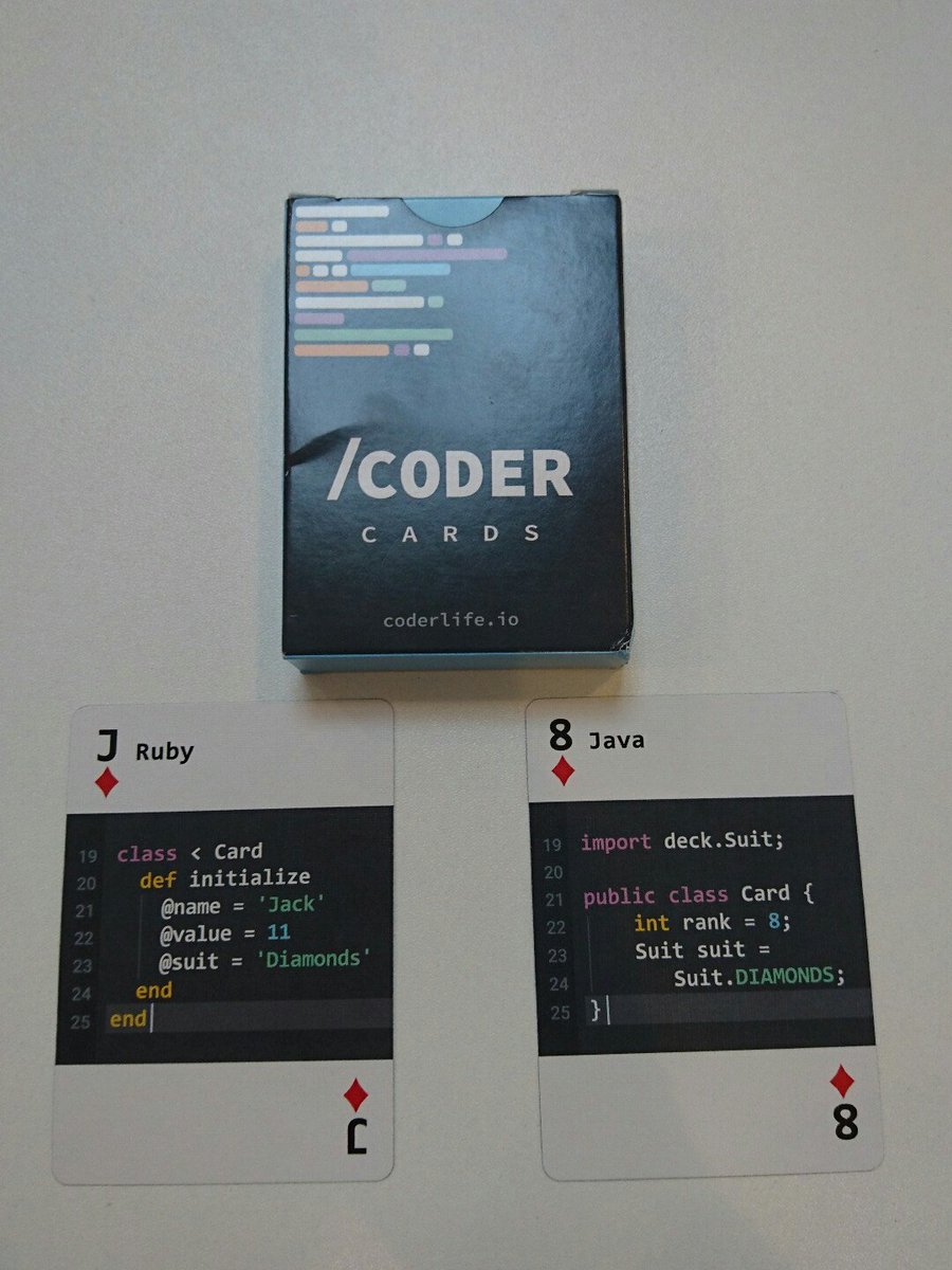 LewisMagri's tweet image. A wikid pack of cards turned up in the office today from @CoderCards! Will go down a treat in the next @Magentys poker game! #Java #Ruby