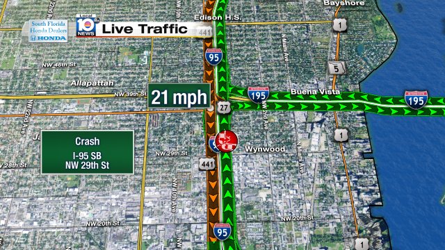 Crash with center lane blocked on I-95 SB south of SR-112 #traffic #miami https://t.co/myVq81kE1j