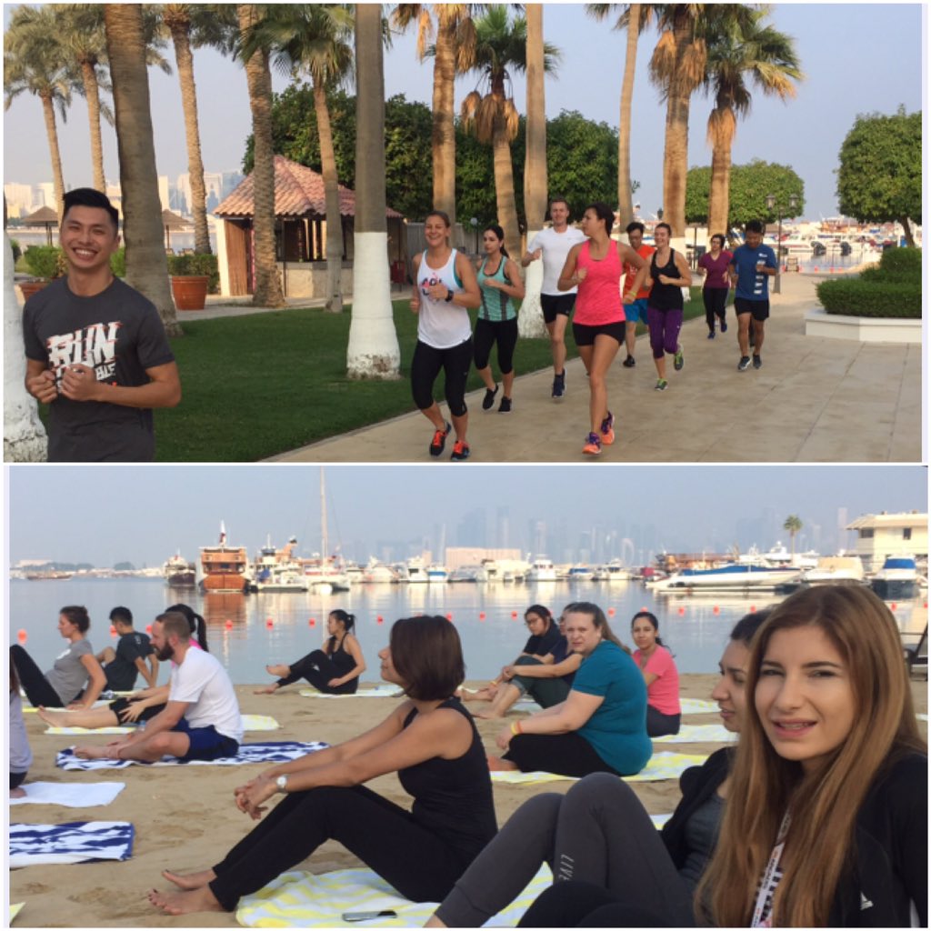 Rand_A_Alkhatib's tweet photo. Its 7:00 am! Its time to be #fitforqatar Great Start for the second day of @ARCADIS_GS @ArcadisinME https://t.co/dsexTebLew