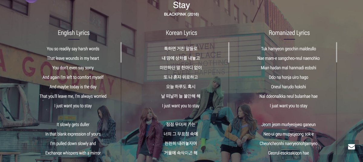Learn the English, Korean, and Romanized lyrics to #BLACKPINK's #Stay ...