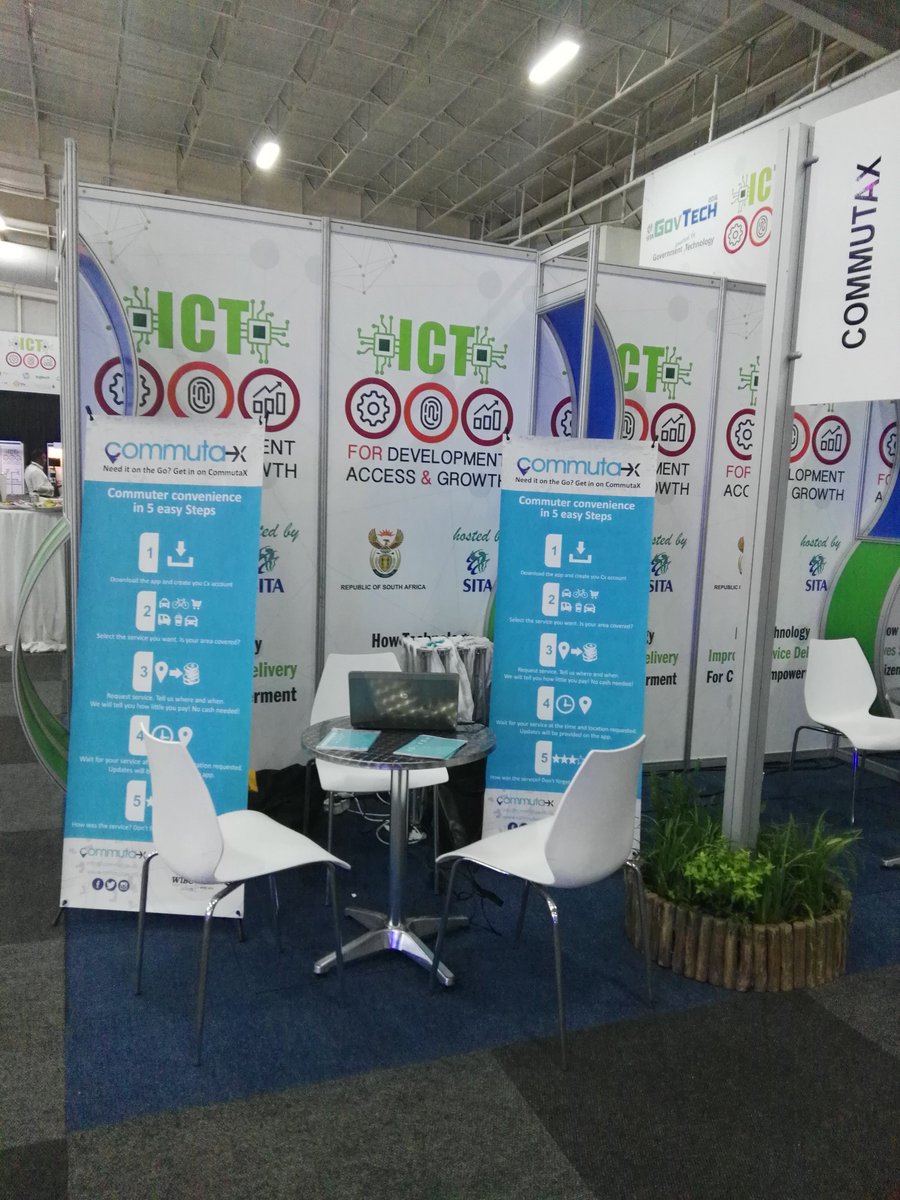 CommutaX's tweet image. @CommutaX working the corner at the @govtechZA ict exhibition.