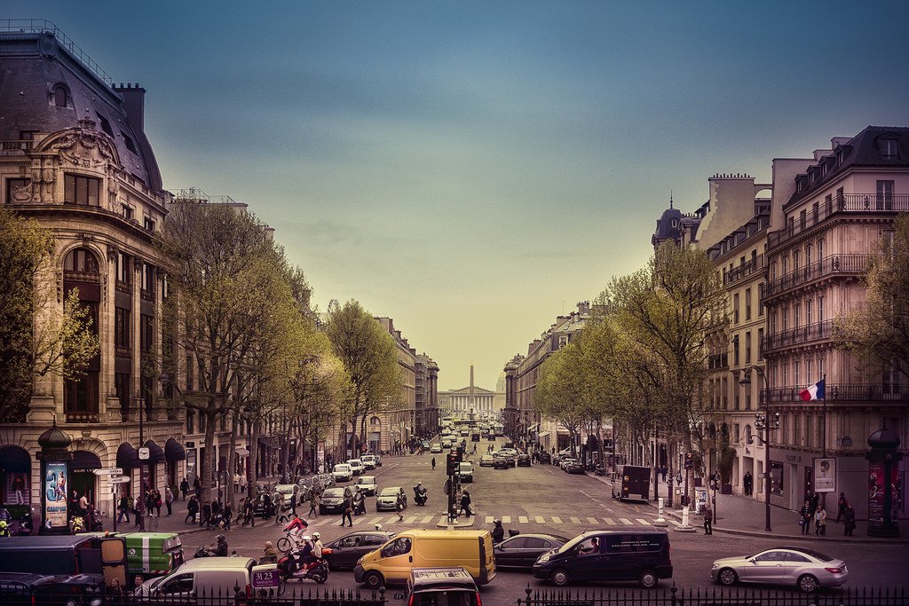 #Paris. in front of Madeleine - Rue Royale. 