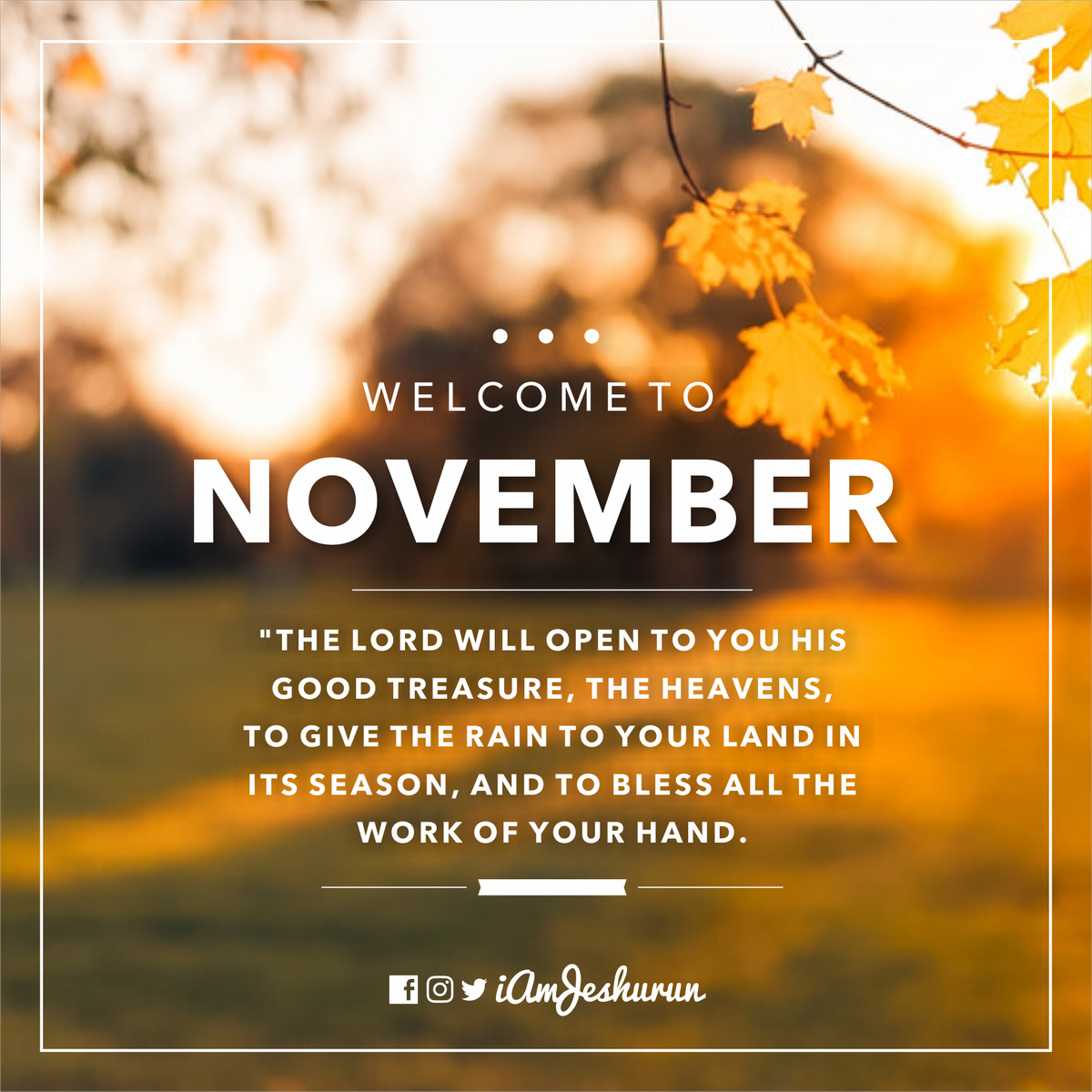 RevYinkaAdeleke's tweet image. Welcome to #November!
May the LORD open to you His good treasure...and bless all the work of your hand. #NewMonth #graphic #design #creative