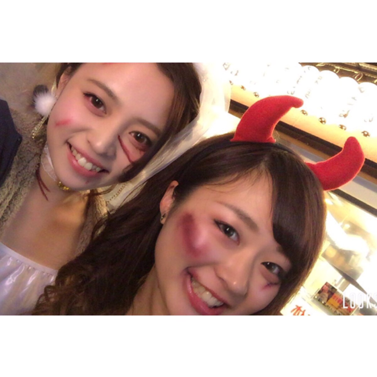 eriman89's tweet photo. 🗣 2016.1031

happy Halloween 🎃👻🍪

さいこー 楽しかったハロウィン💗
朝までは無理でした。
３軒目からげき眠でした。はい。

花嫁👰 デビル👿 
⇦ 天使と悪魔的な？💗
@zhyy0 https://t.co/SpgZXrIfgG