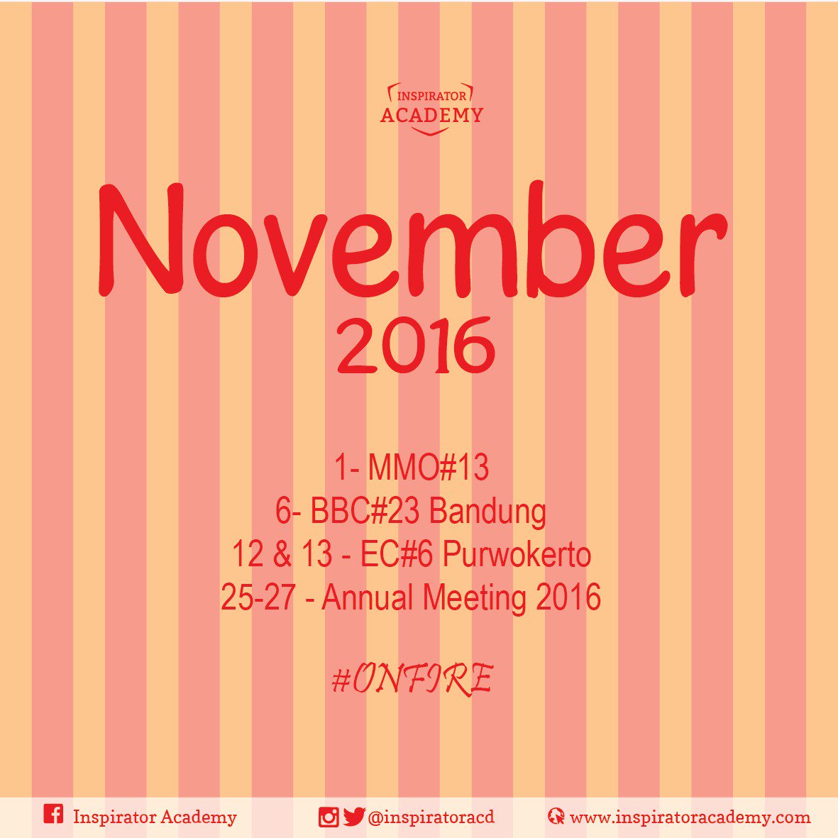 IA_Cilacap's tweet photo. November Ceriaaaaa
Novembernya Inspirator Academy🔥🔥🔥🔥🔥🔥🔥 https://t.co/NFCYnwhNIX
