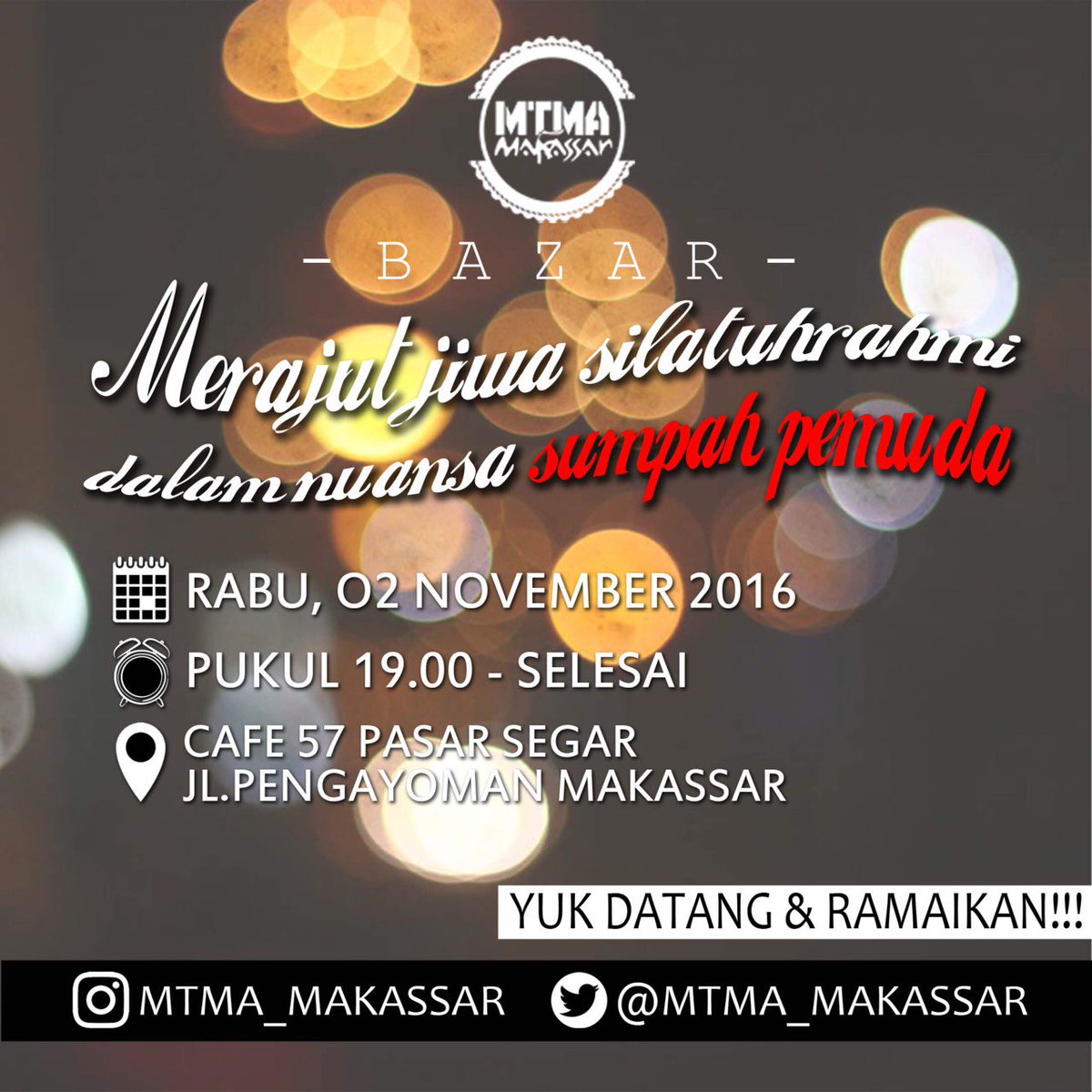 Masih dalam nuansa Sumpah Pemuda, mari berkumpul bersama dalam balutan tali silaturahmi 😊