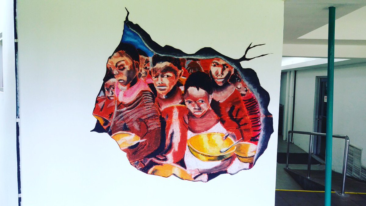 ms_jis's tweet photo. Global Issue Trompe L'oeil Installation Grade 8 Design- Topic Hunger outside the JIS Cafeteria #jisedu #jisms #msjis #msnaganaga https://t.co/fOekK096Es