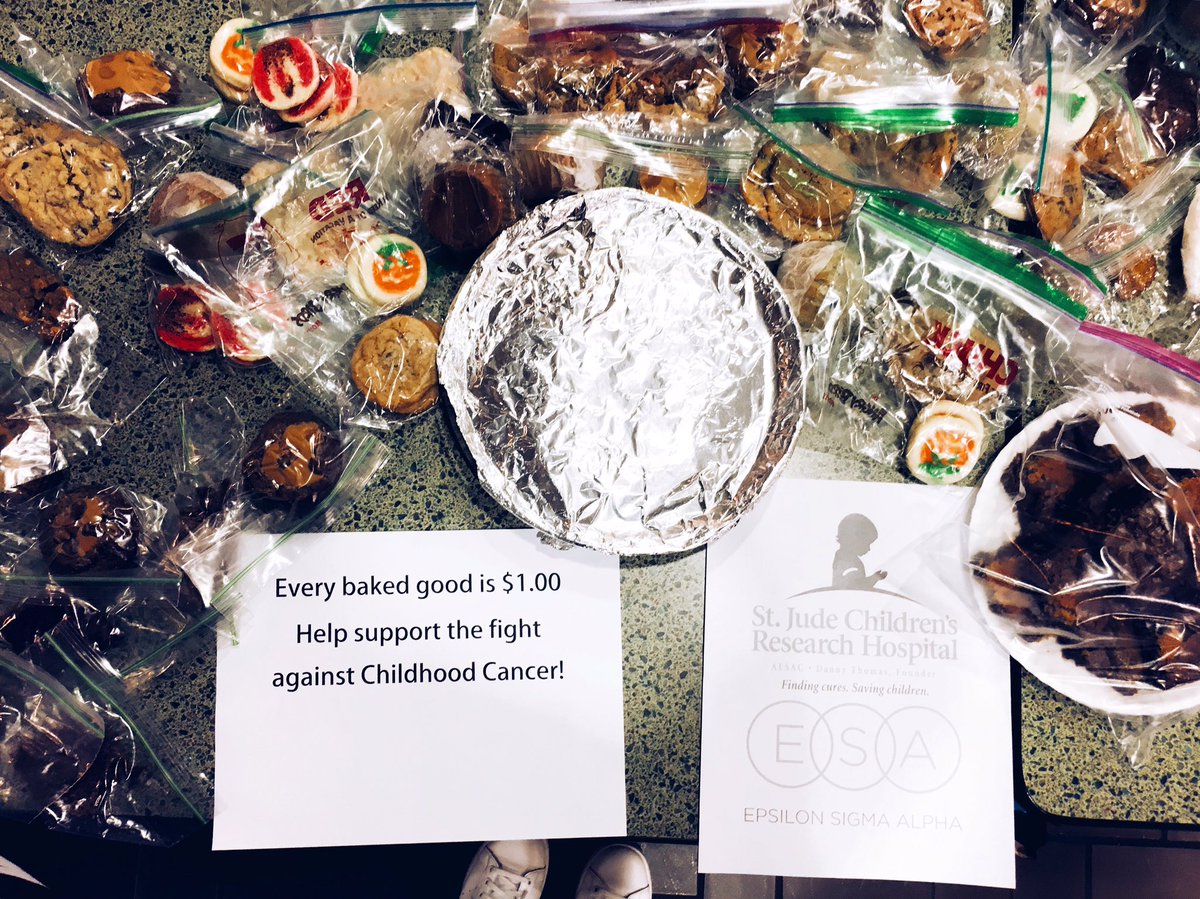 ESA_Pitt's tweet image. Come to our Bake Sale in Posvar today! We're here til 2 on the second floor. Everything is a dollar and all proceeds go to St. Jude!
