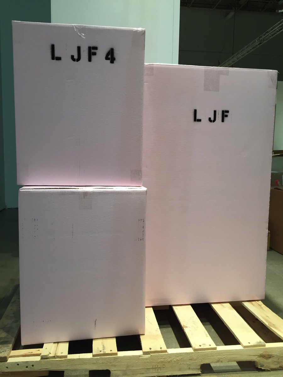 craftnovascotia's tweet photo. All boxes, crates, & sculptures are off pallets. Now to start unpacking for @Studio21FineArt #booth602 @sofaexpo. https://t.co/1wJAJcnRd6
