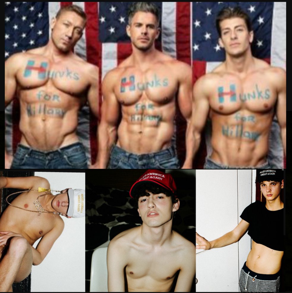 queertardo's tweet photo. US versus THEM. #HunksForHillary https://t.co/kGligzkAtg