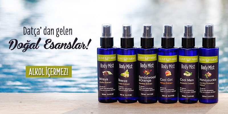 Yoksa hala denemediniz mi? #olivefarmdatca #bodymist #vücutspreyi #alkolsüz #doğalesans #yeniürün bit.ly/2dYO0ib