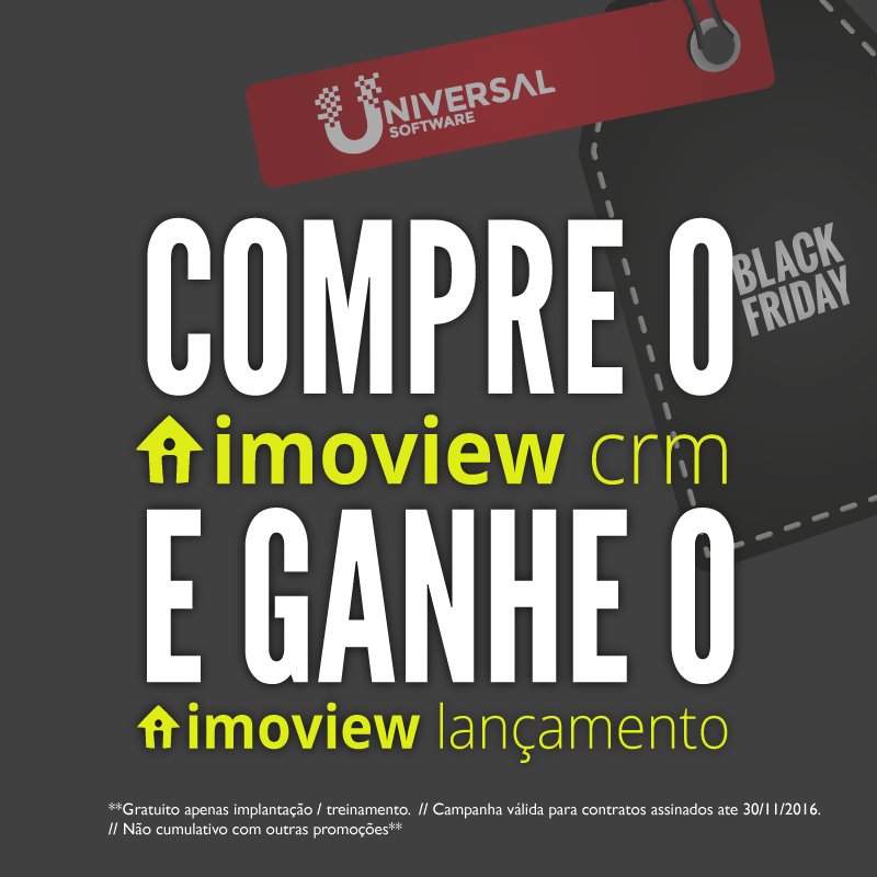 unsoftware's tweet image. #BlackFriday #UniversalSoftware #Imperdivel #MercadoImobiliário #CRM #Gestão 
Acesse &amp;gt;&amp;gt;&amp;gt;  bit.ly/2f9xycN