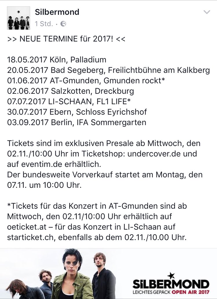 Support_SIMO's tweet image. Ihr Lieben
Es wird Zeit für neue Live-Termine für 2017..!😎🎉
Ist was für euch dabei?😏