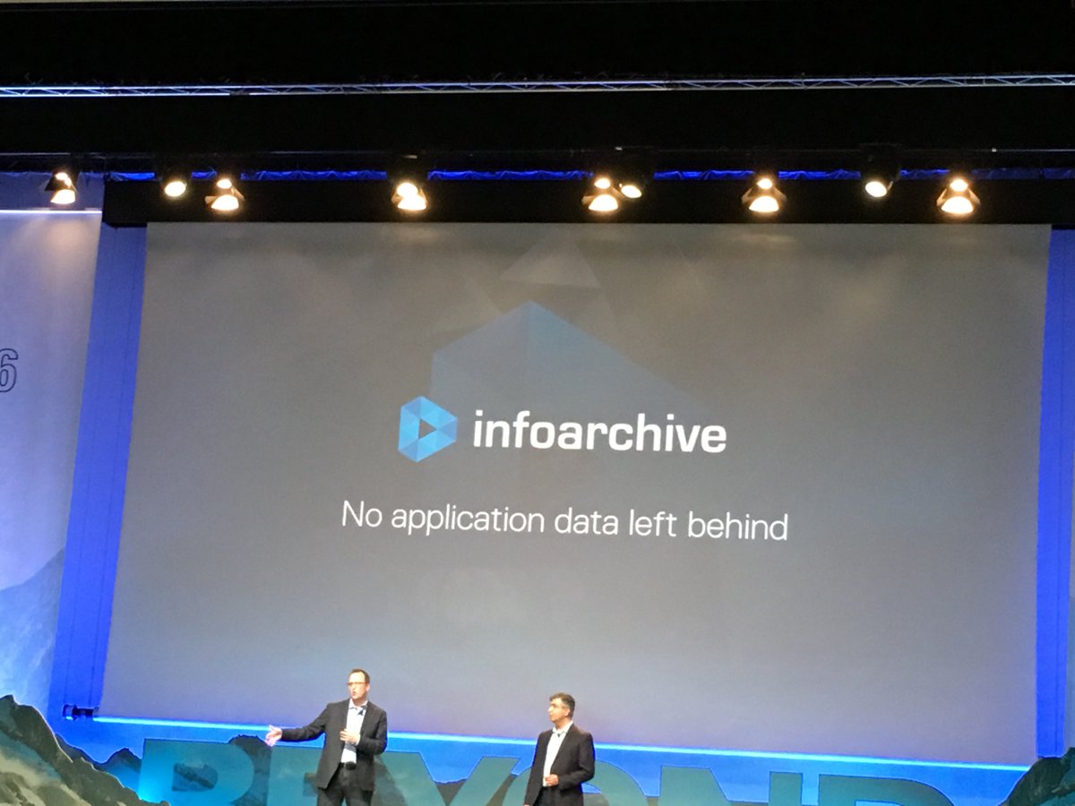 csatir's tweet photo. InfoArchive 4.x focus on Life Sciences &amp; Fin Serv, also new: storage available in other infrastructures, e.g. AWS etc. #mmtm16 #IGWITHADLIB https://t.co/oAG4WaOtuU