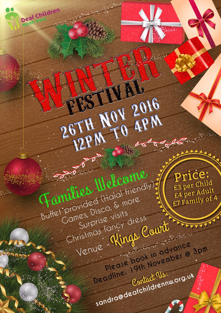 DeafChildrenNW's tweet photo. Woooo Winter Festival! any interesting coming?! Please let me know on sandra@deafchildrennw.org.uk https://t.co/32ms4Ble6T