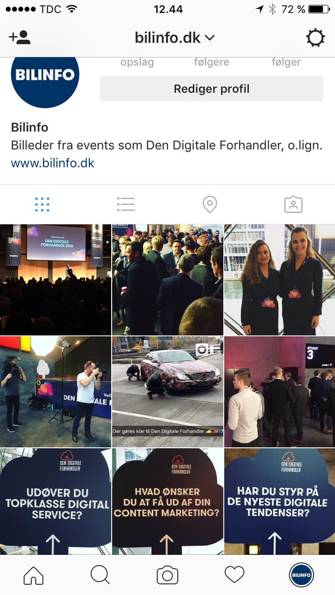 Bilinfo's tweet photo. Op imod 300 branchefolk bli'r klogere! Følg med på Instagram #dendigitaleforhandler2016 #dkbil https://t.co/1fjI6OMi72