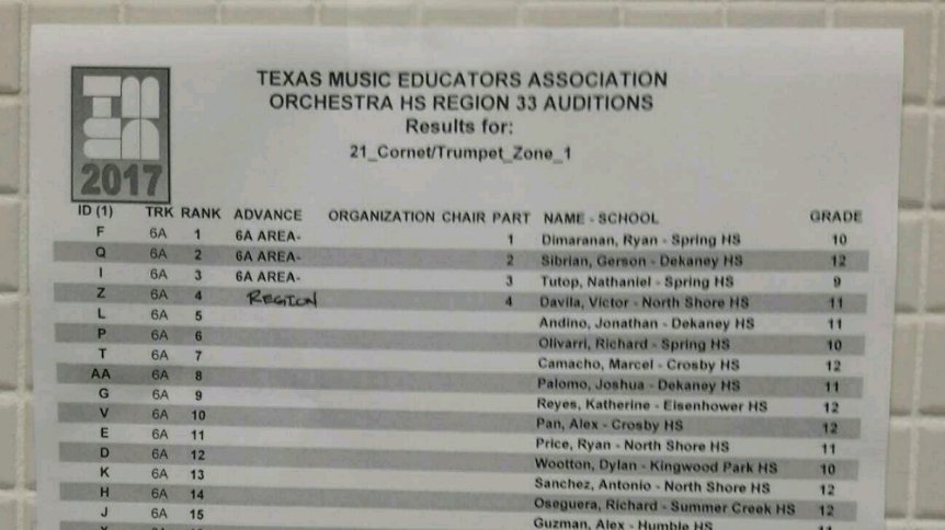 Dekaney_Band's tweet photo. Congratulations to Gerson Sibrian  for making Region Orchestra on Trumpet!!! https://t.co/dBlkHTV19C