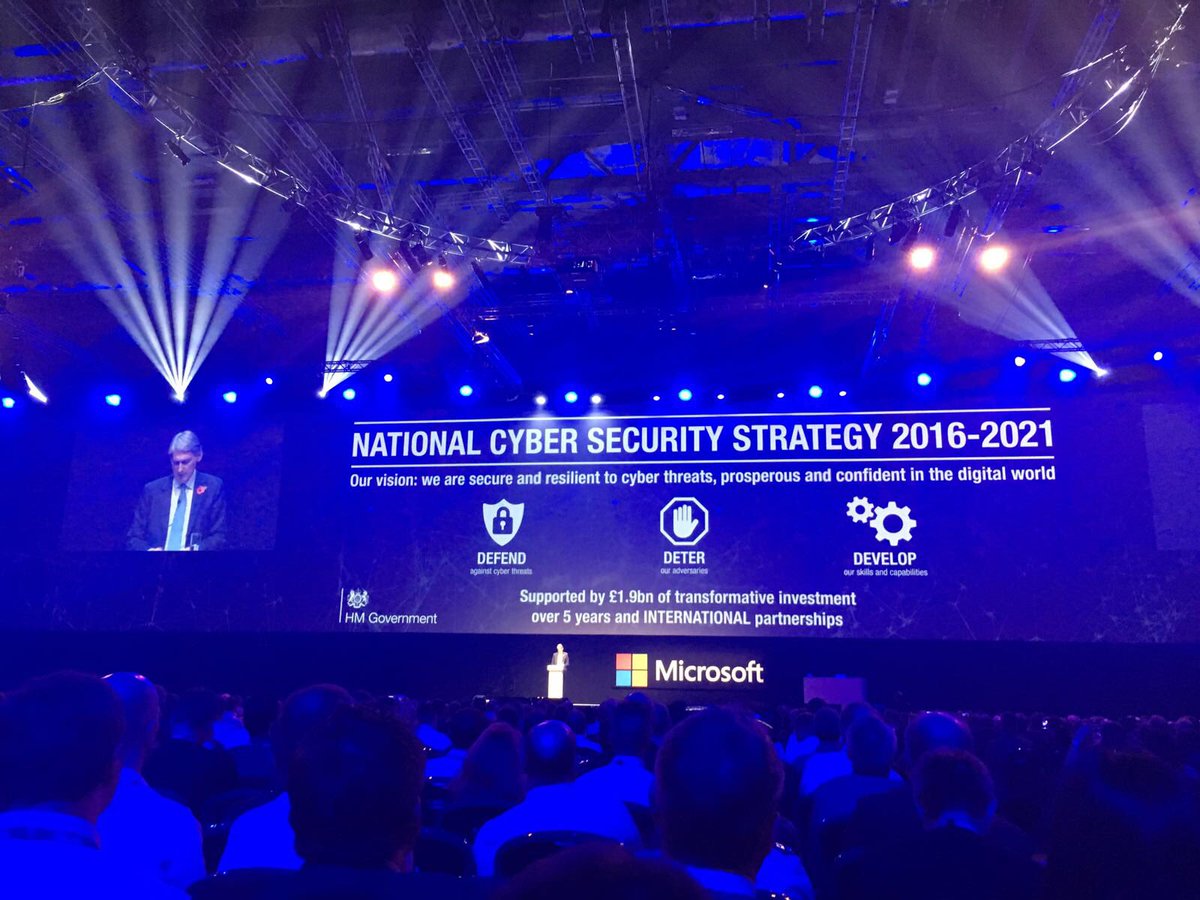 PhilipHammondUK's tweet image. Today I’ve launched the govt’s cyber security strategy for the next 5 years –underpinned by £1.9bn investment @MSFTBusinessUK #FutureDecoded