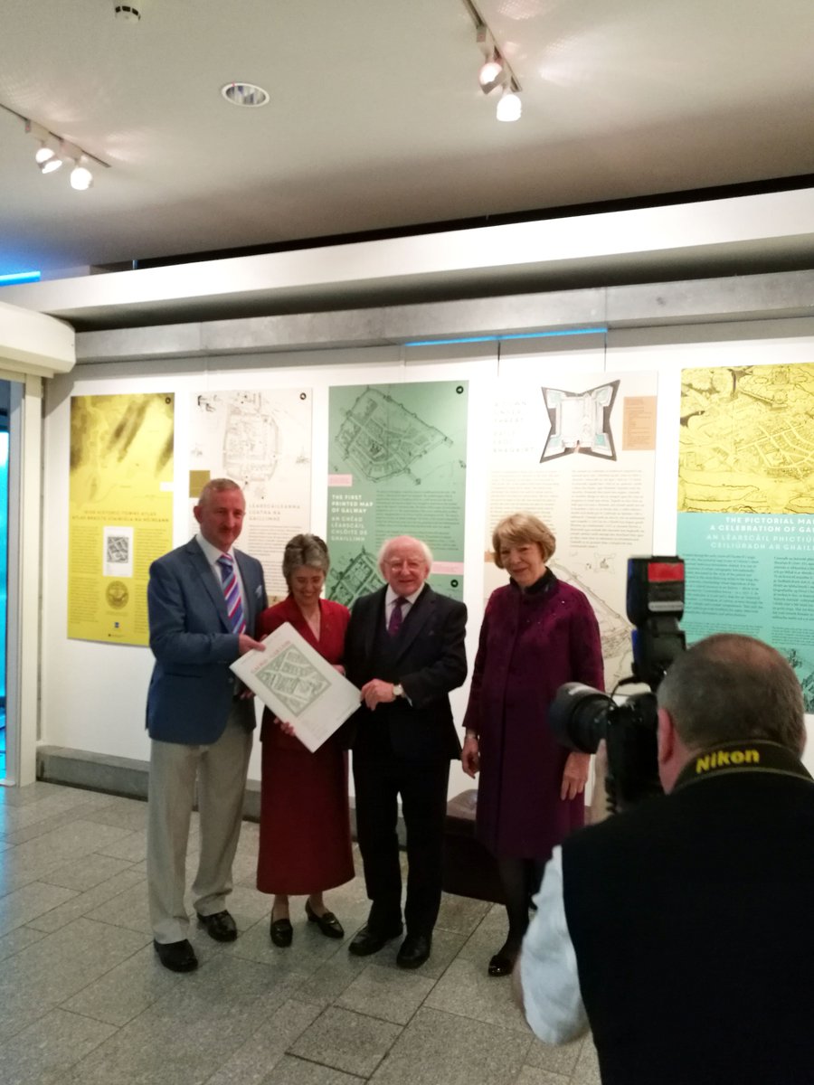 RIAdawson's tweet image. @PresidentIRL at launch of 'Galway'  @IHTA_RIA today with authors Jacinta Prunty and Paul Walsh @GalwayMuseum #MappingIreland